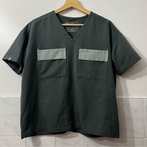 Figs Bello Cargo 2 Pocket Scrub Top Olive Medical Nursing Women’s XS Oversized